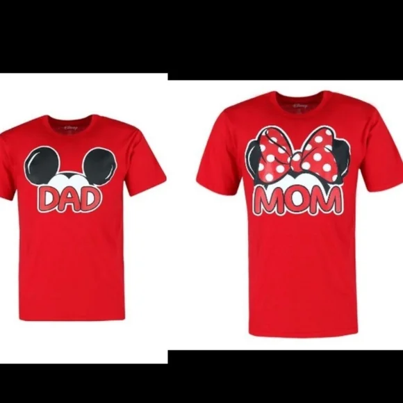. Disney Minnie Mouse Mom And Dad red Tee shirt. 100% cotton - Picture 10 of 10